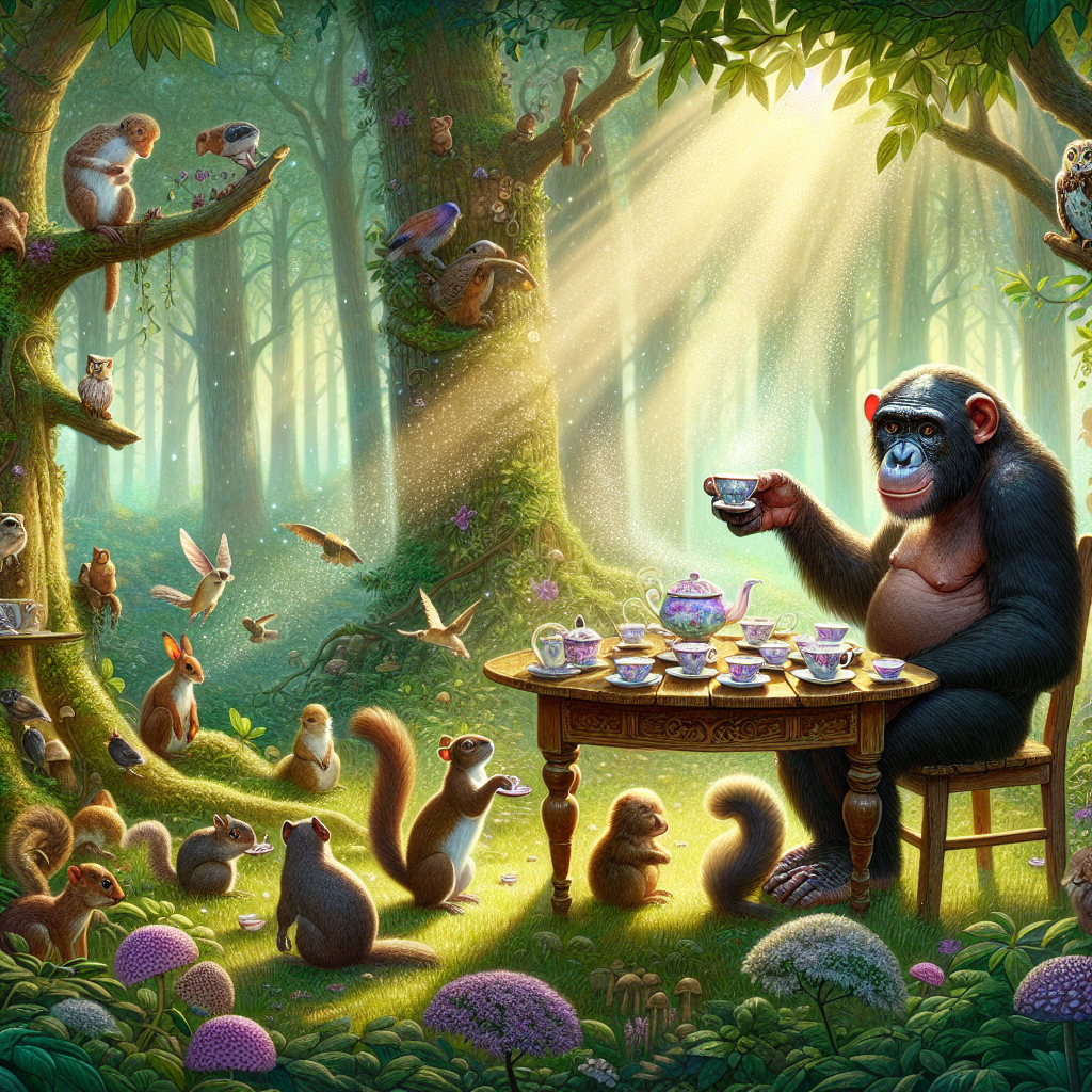 Bonobo Kanzi Joins Pretend Tea Party, Challenging Human-Only Imagination Belief