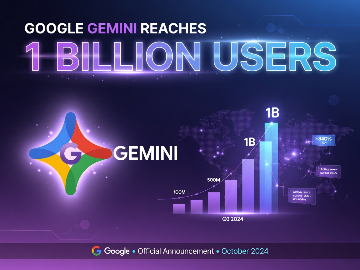 Google Gemini App Hits 1 Billion Monthly Active Users